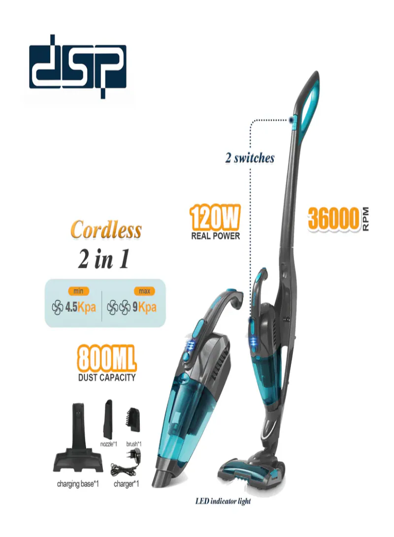 DSP KD2048 Cordless Detachable Vacuum Cleaner – 2-in-1 Vacuum Cleaner 120W with 2200mAh Battery 2