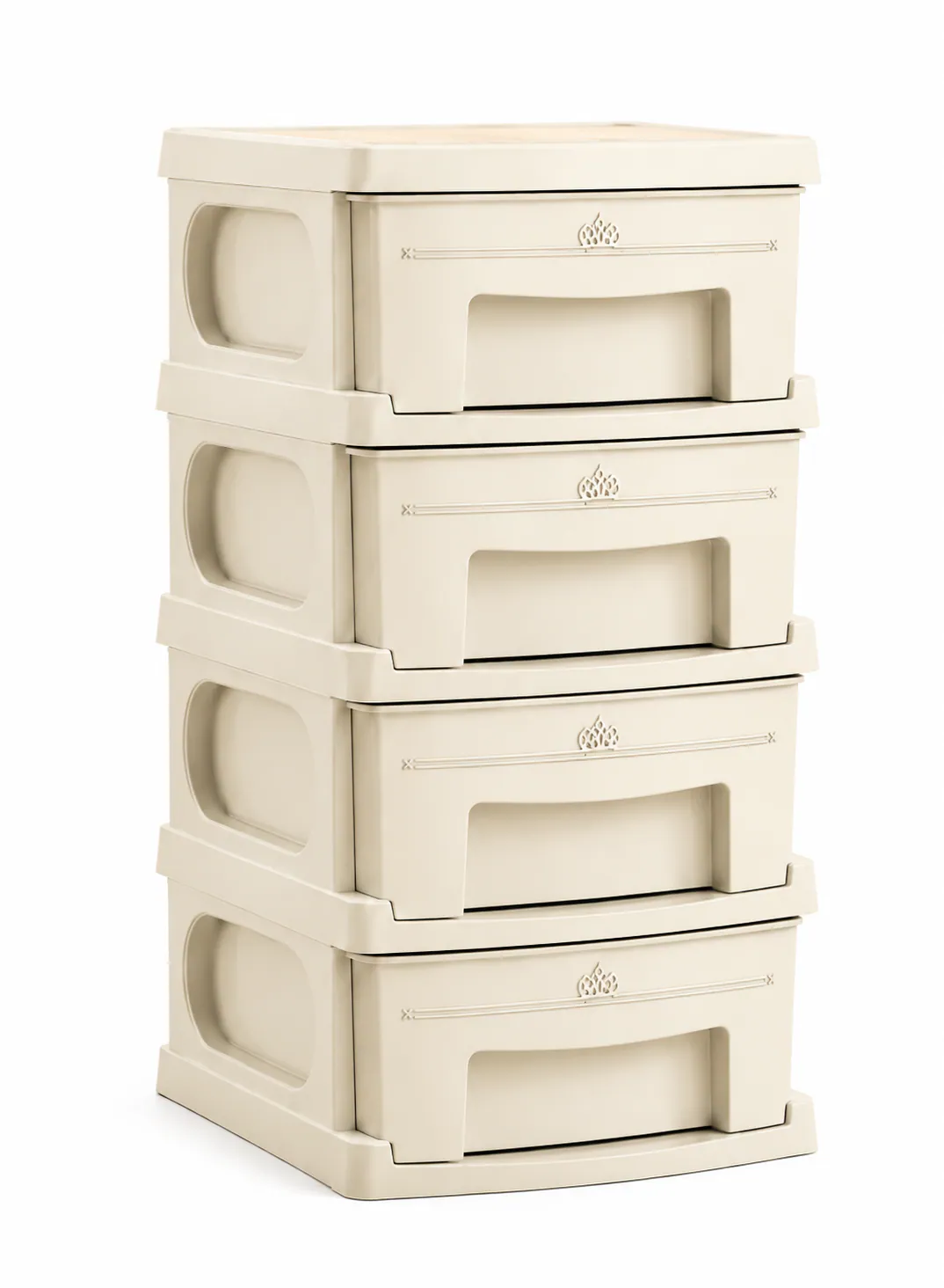 Turkomaz Tolido 4-Drawer Storage Cabinet – 32L per Drawer | 93.5 × 48.5 × 51.5 cm