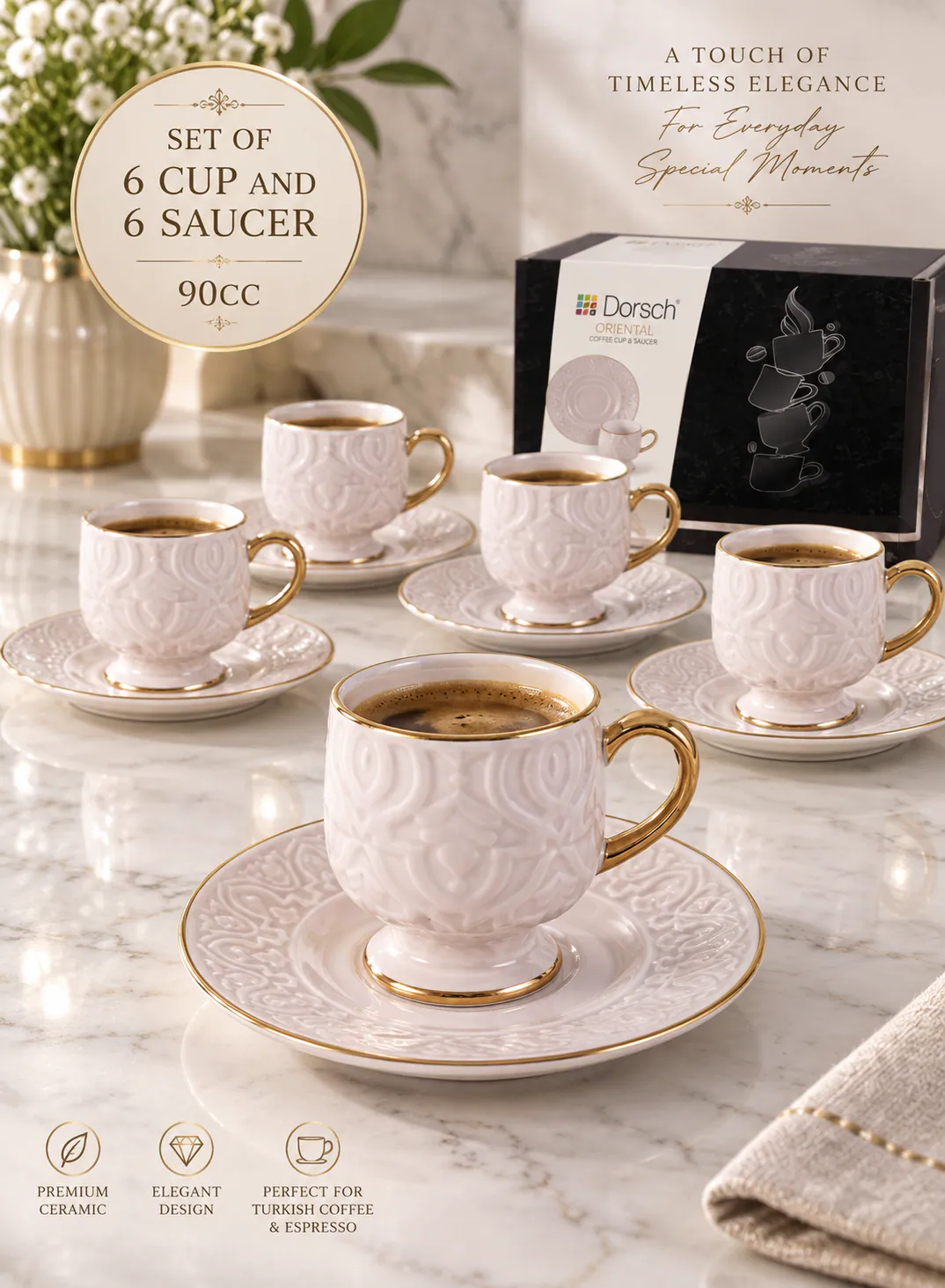 Dorsch Coffee Cups – Oriental Beige (12 pcs) 2