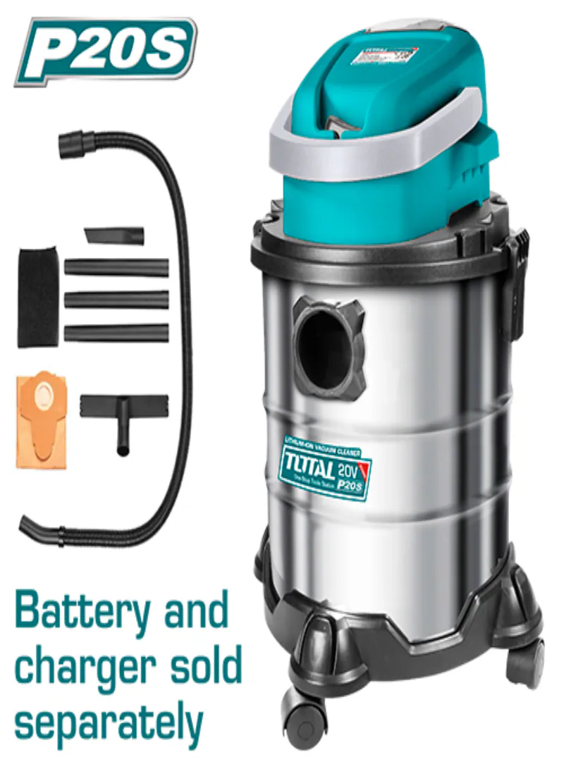 Total 20V 20L Cordless Wet & Dry Vacuum Cleaner (Tool Only)