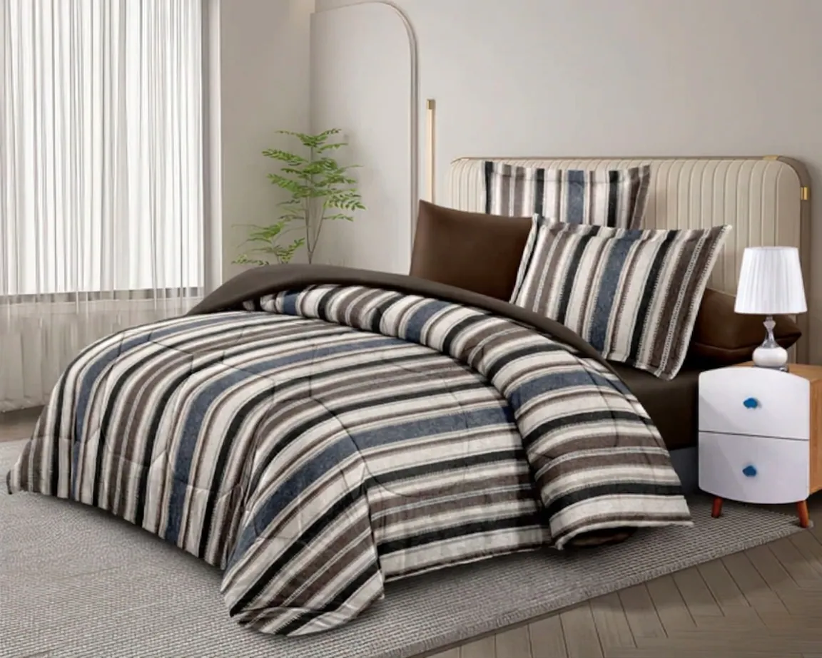 -8🛏️ طقم غطاء فخم – 7 / 6 قطع (مزيج قطن) 2