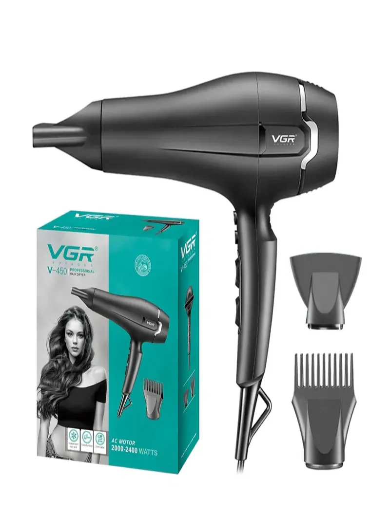 VGR V-450 Professional Hair Dryer for Unisex – Black