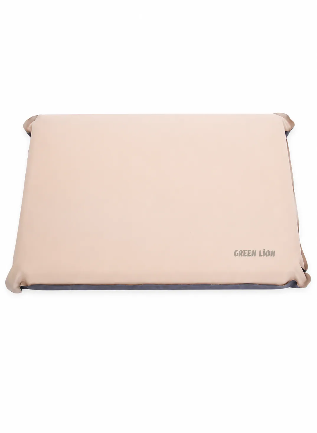Green Lion Inflatable Camping Pillow with Self-Inflating Foam Core, Ergonomic Neck Support & Carry Bag – Beige