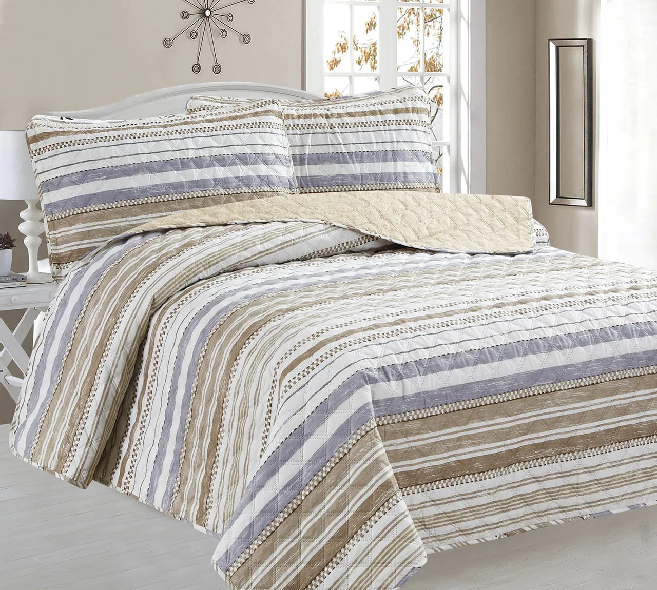 Luxury Quilted Bedspread Set – Soft Modern Comforter Cover-1