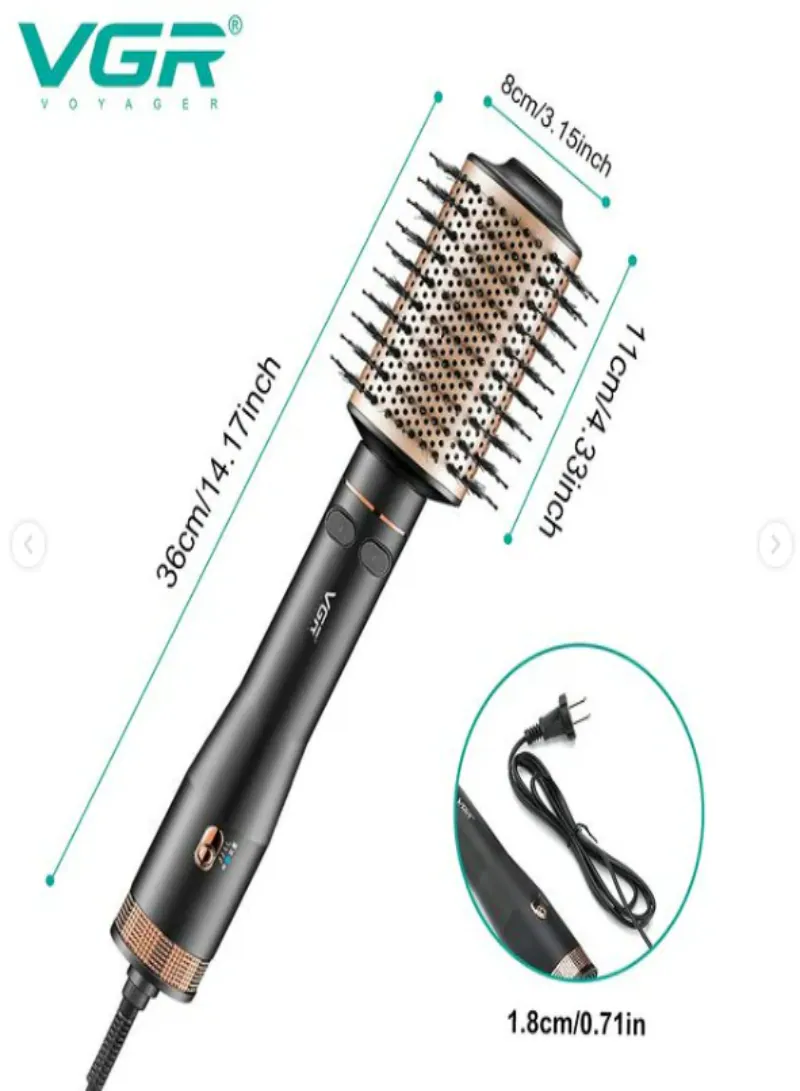 VGR Rotating Hot Air Brush Comb V-494 – Black 5