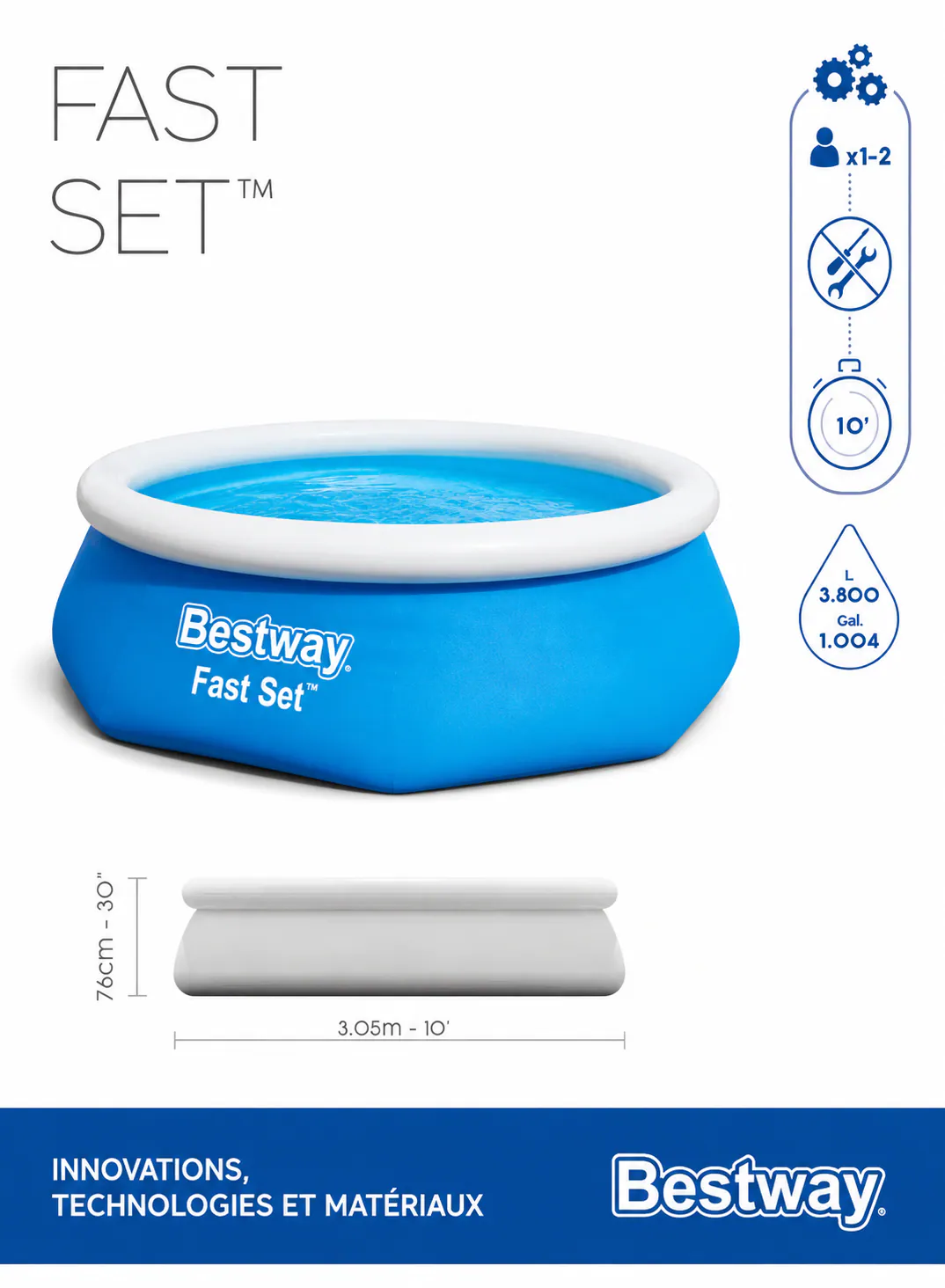 Bestway Fast Set Fill & Rise Pool 3.05m × 76cm – Model 57266 3