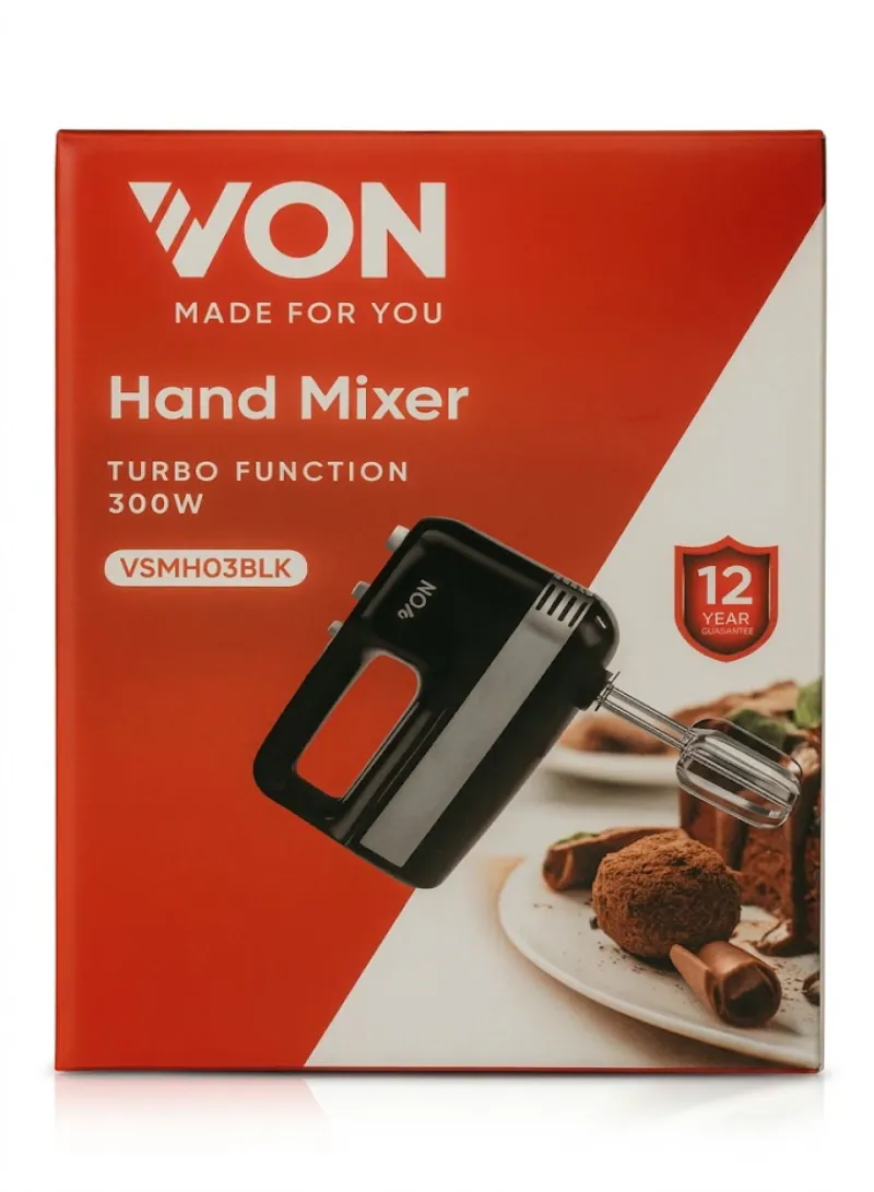 VON Hand Mixer Electric 300W – 5 Speed with Turbo Function 3