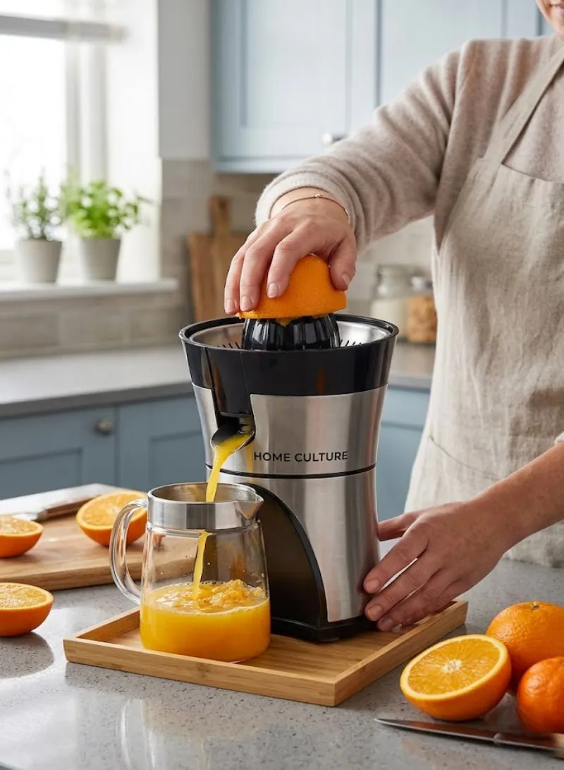 HOME CULTURE Electric Citrus Juicer – Stainless Steel Fresh Juice Maker 2