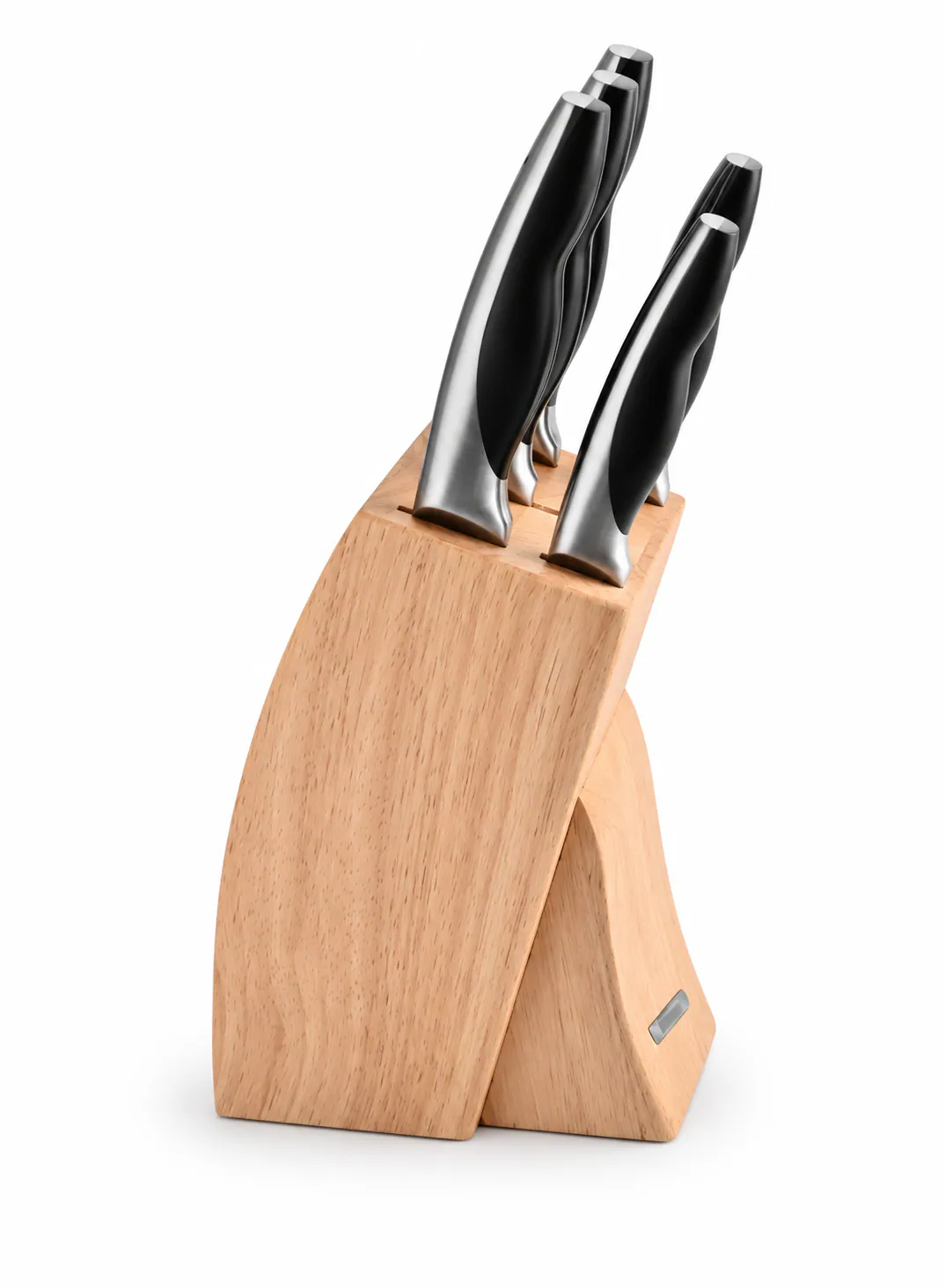 Dorsch 6 Pcs Curve Knives Set with Wooden Stand – Stainless Steel Kitchen Knife Set