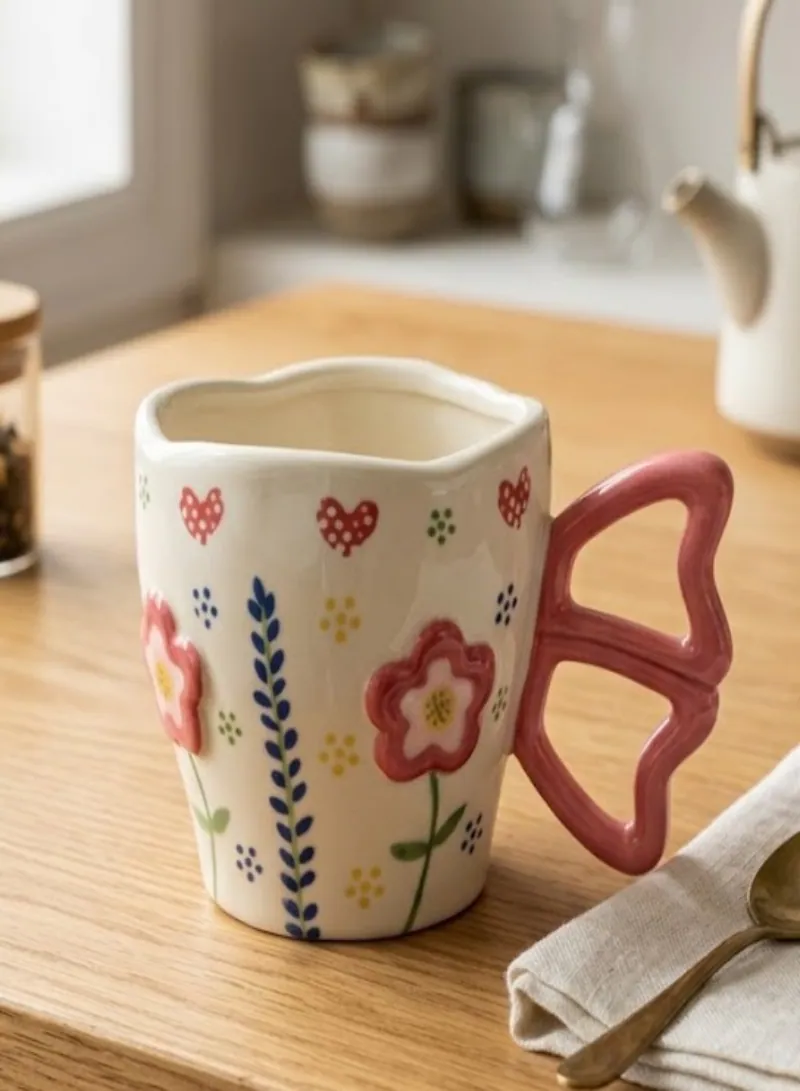 290ml Ceramic Coffee Mug – Elegant Coffee & Tea Cup with Handle – Stylish Mug for Home & Office Use 2
