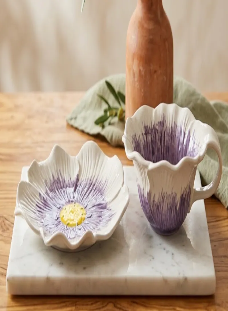 Elegant Floral Ceramic Cup & Plate Set