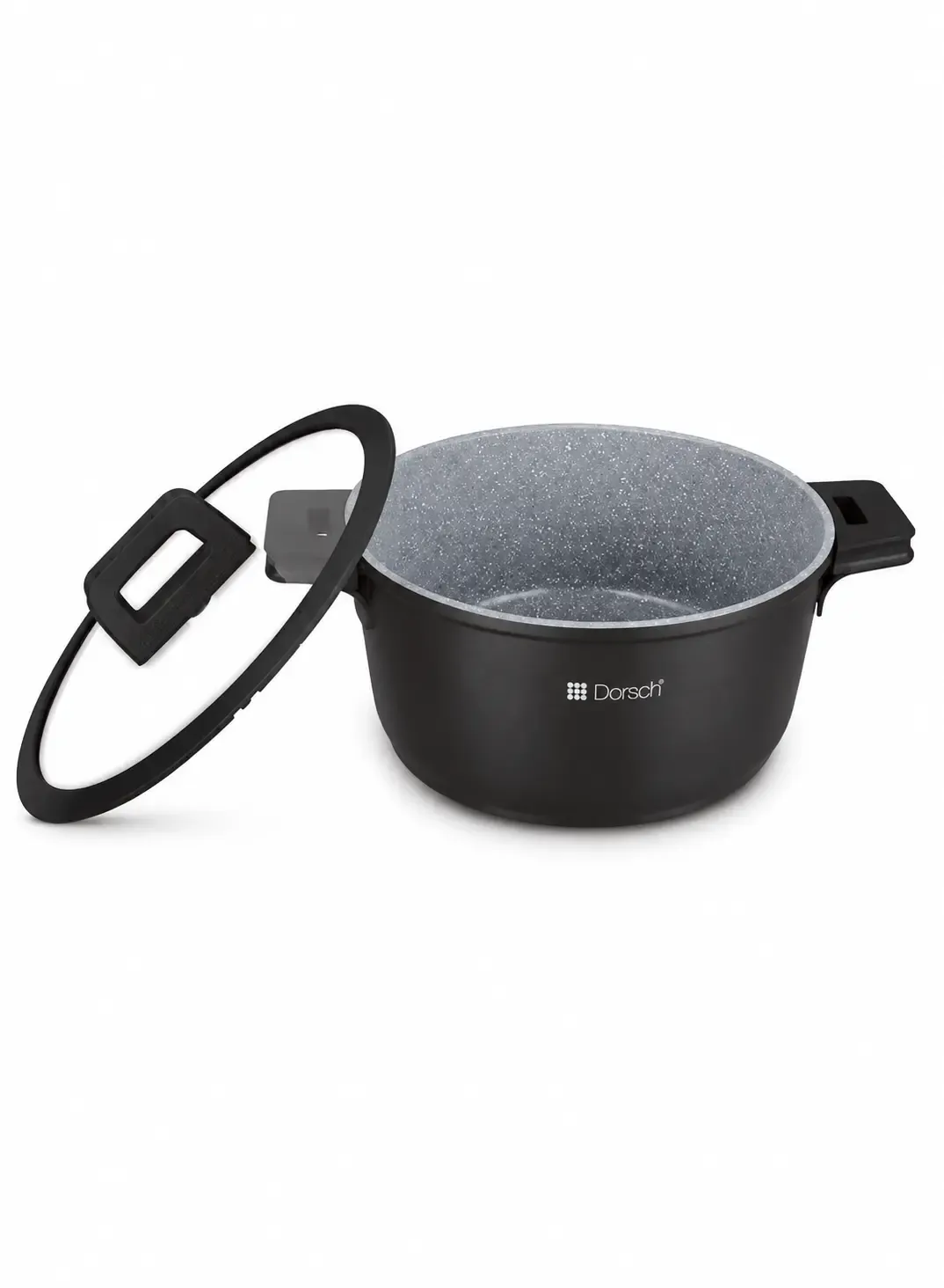 Dorsch Casserole Ø30cm –8.1L | Marble Ceramic Non-Stick with Glass Lid 2