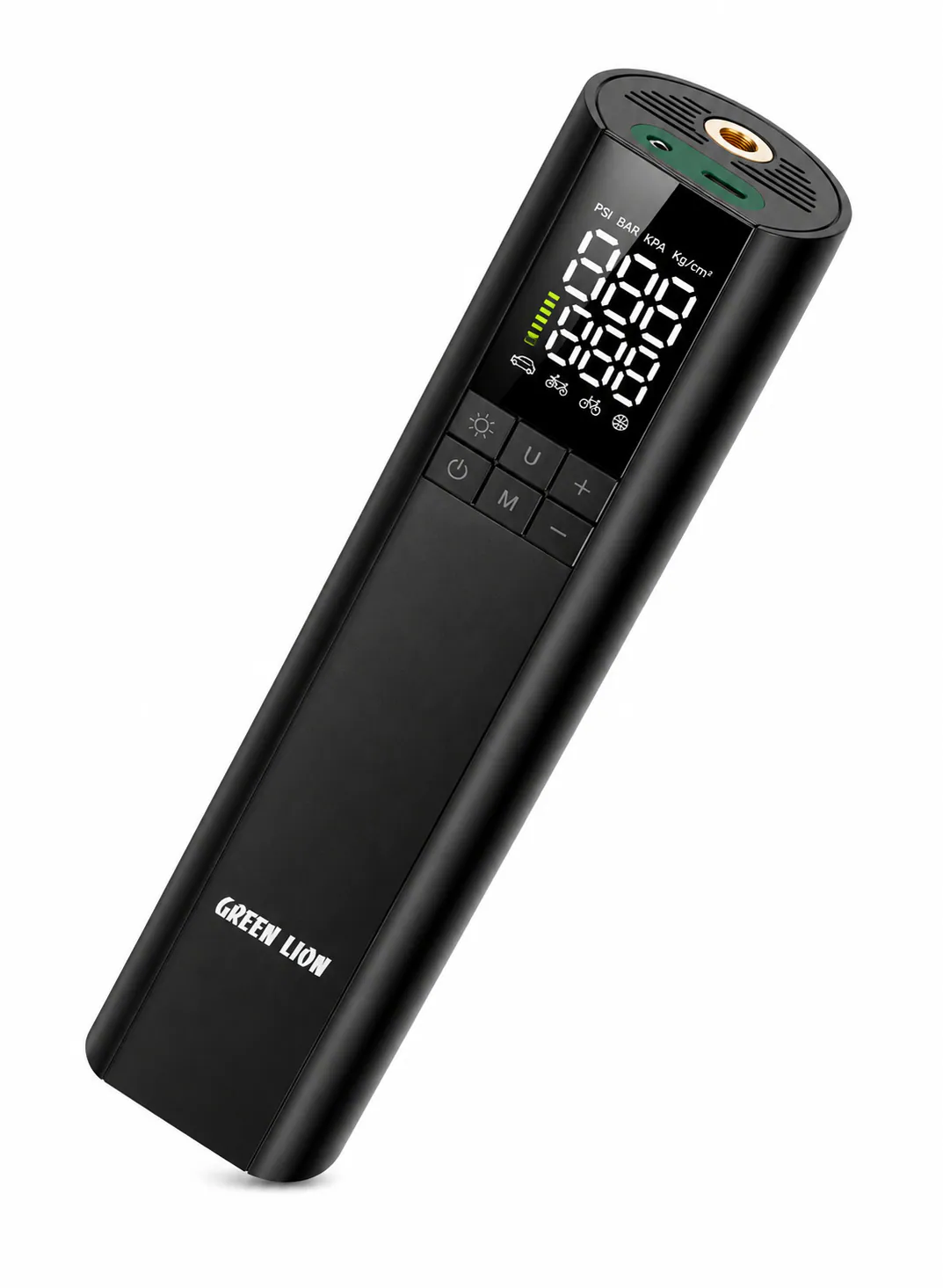 Green Lion GL-A3 Portable Tire Inflator 150 PSI with 4000mAh Battery, Digital Display & Auto Shut-Off – Black