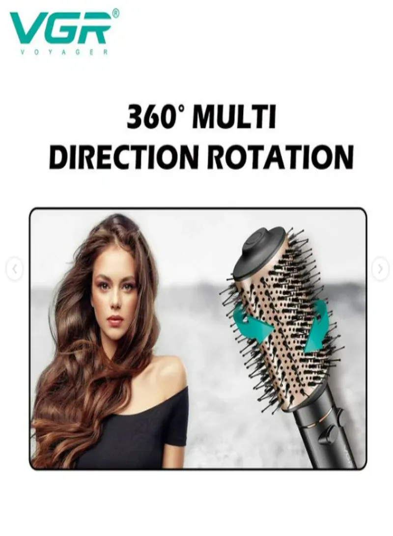 VGR Rotating Hot Air Brush Comb V-494 – Black 6