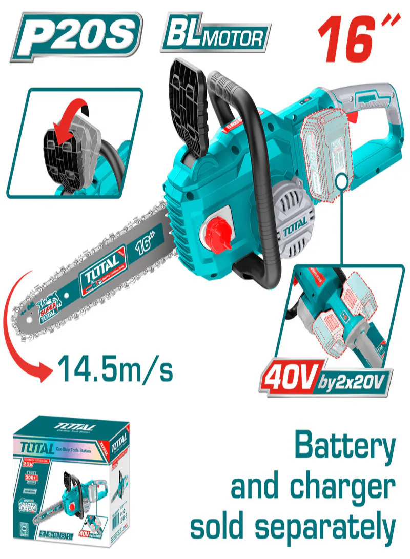 Total 40V Brushless 16" Cordless Chainsaw (Tool Only)
