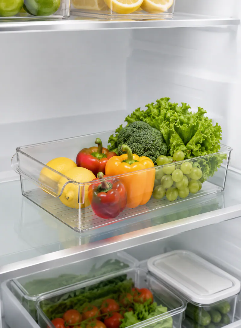 Ultra Clear Refrigerator Organizer – Transparent Fridge Storage Bin 200 × 325 × 100 mm