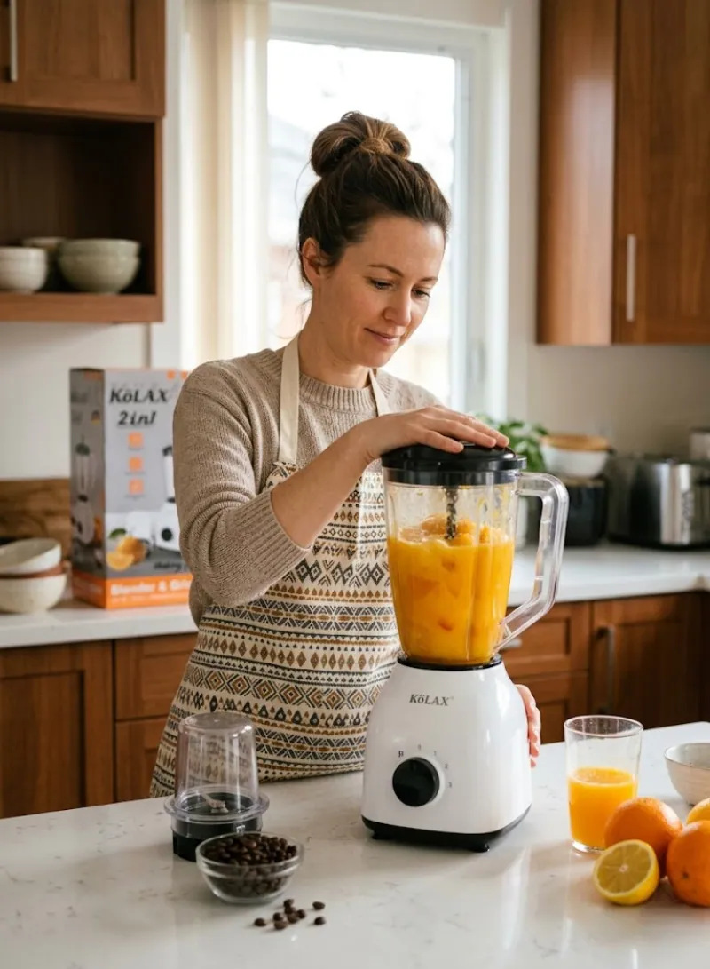 KOLAX 2-in-1 Blender & Grinder 800W – Retro Style Multi-Function Kitchen Blender 2