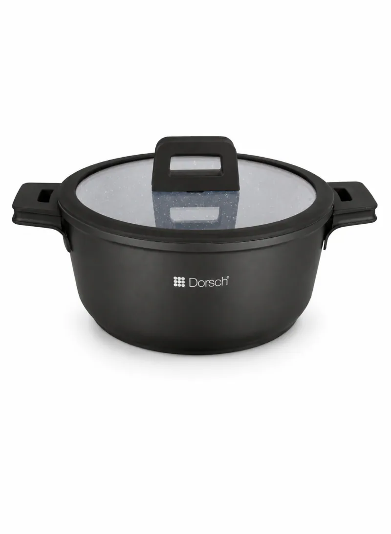 Dorsch Casserole Ø32cm –9.2L | Marble Ceramic Non-Stick with Glass Lid