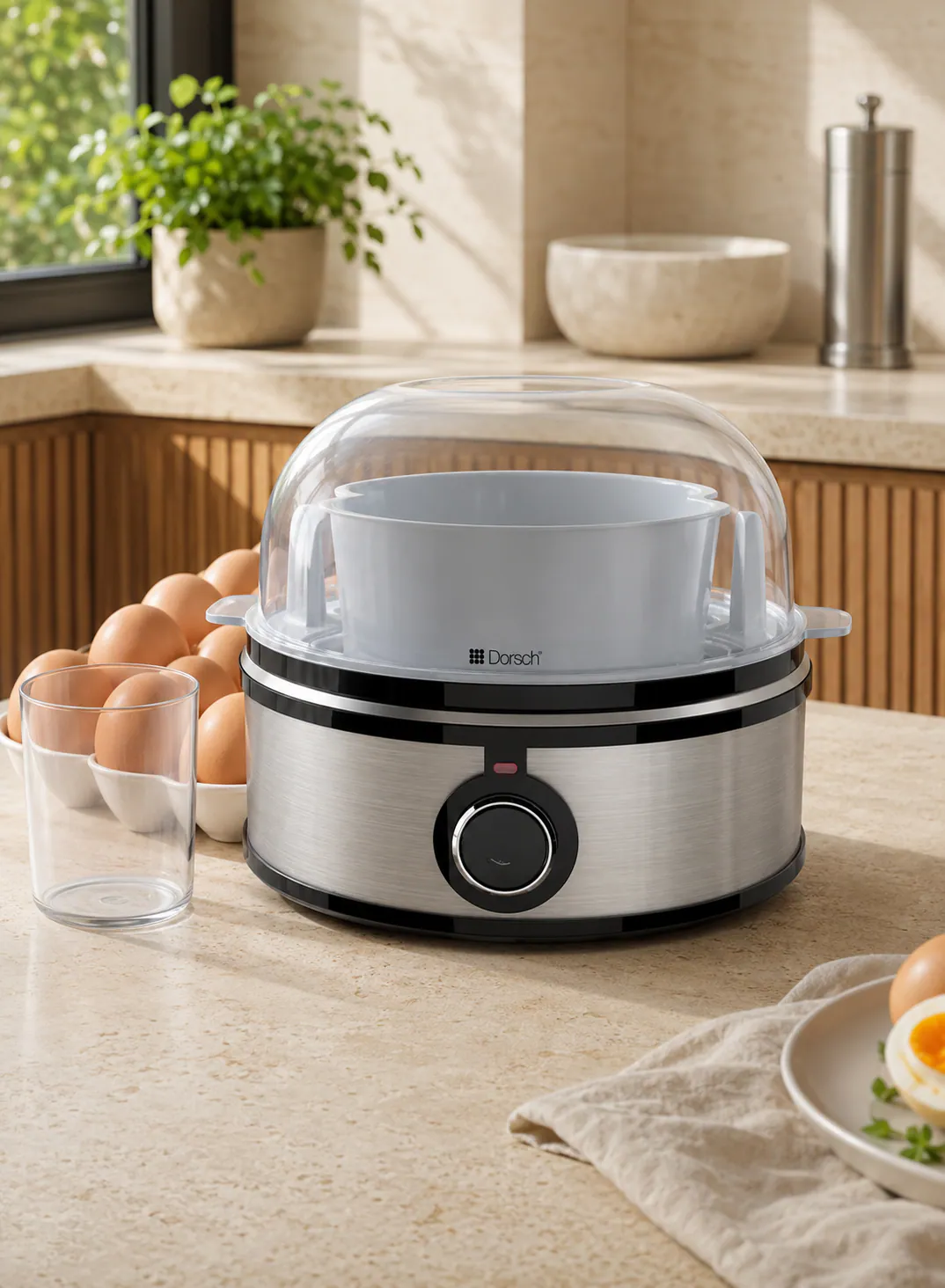 Dorsch Egg Boiler – 350W, 7-Egg Capacity with Omelette Tray 2
