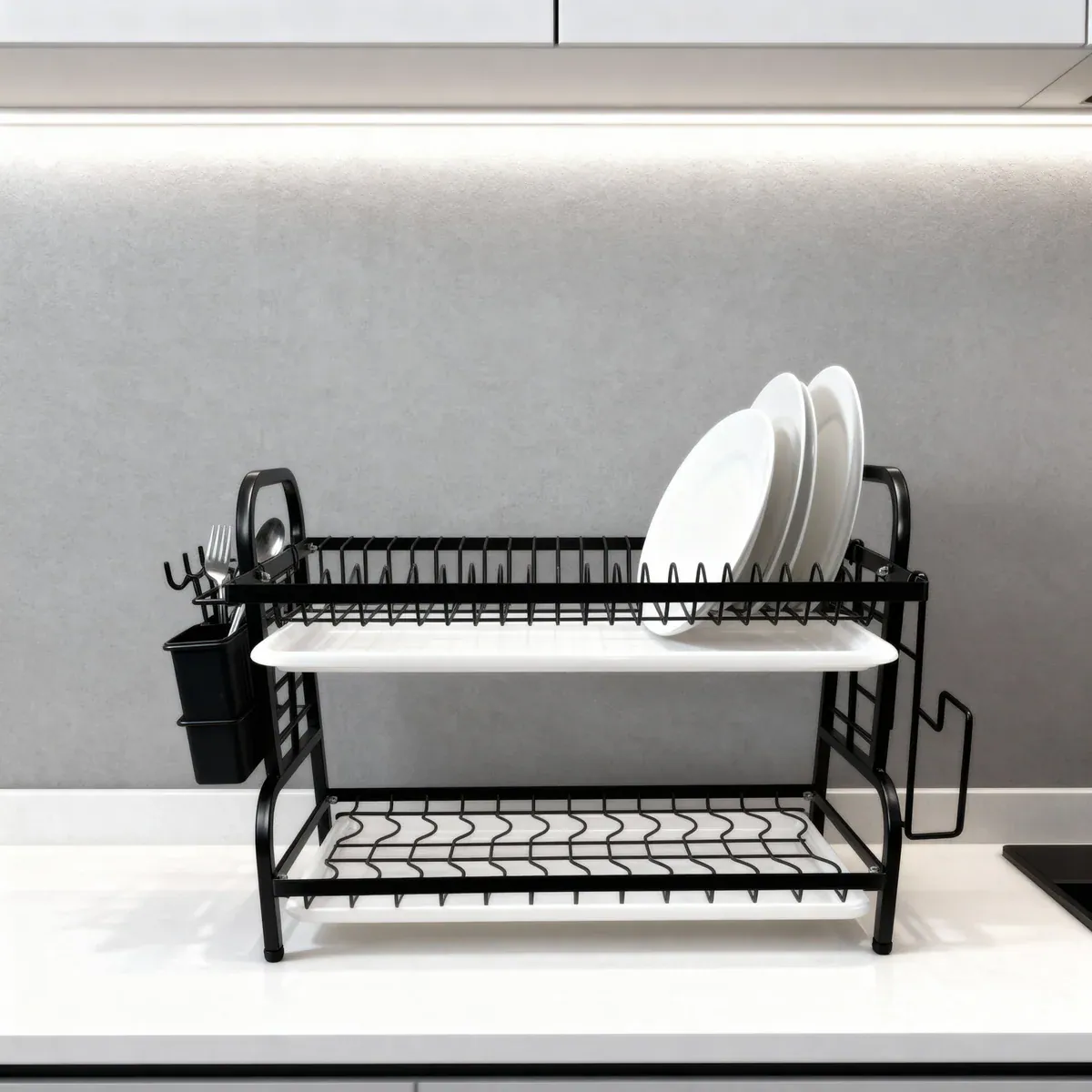 Compact 2-Tier Dish Drying Rack 3