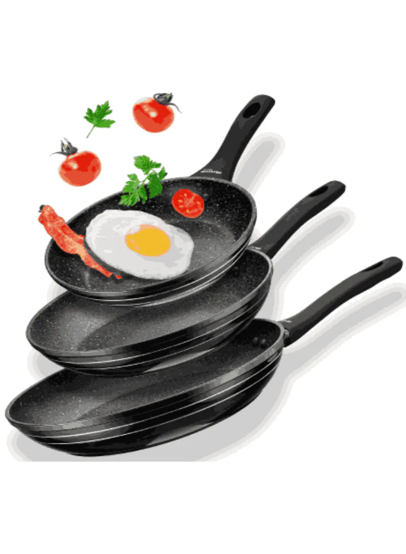 Aiwa LO-0304-PO 3 PCS Frypan Set – Non-Stick Induction Cookware