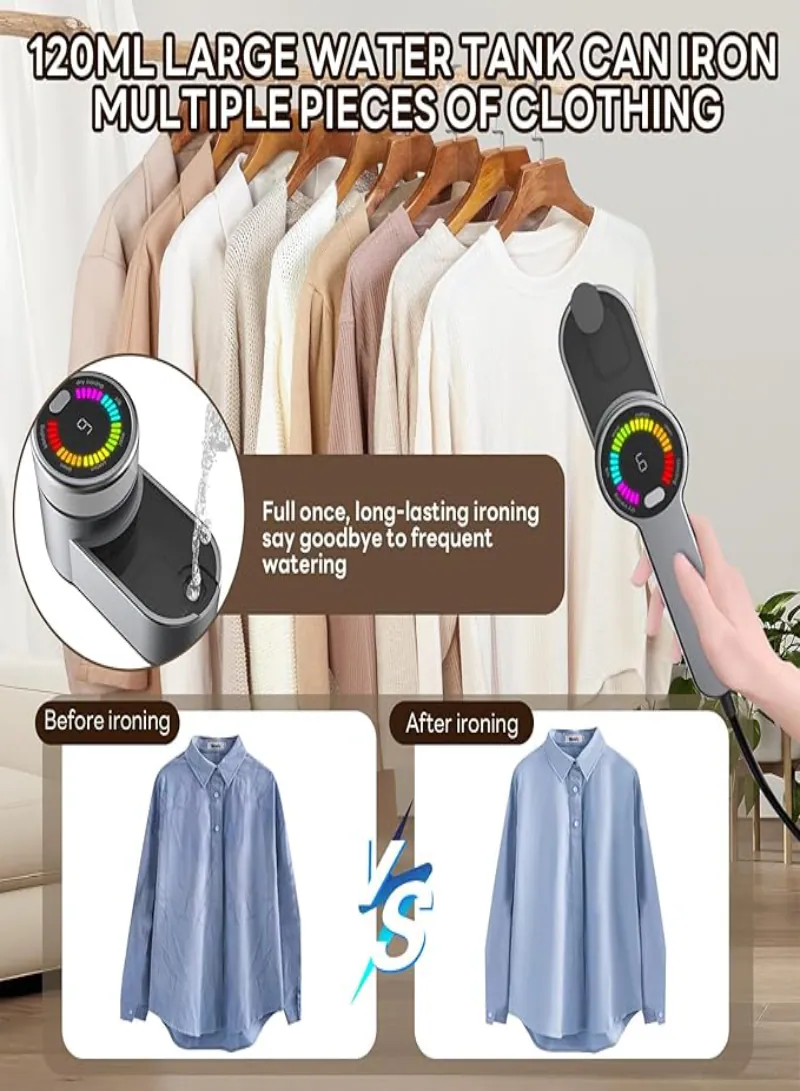 مكواة بخار محمولة للسفر – جهاز كيّ صغير 1200 واط مع 6 أوضاع ذكية و تصميم قابل للطي 4