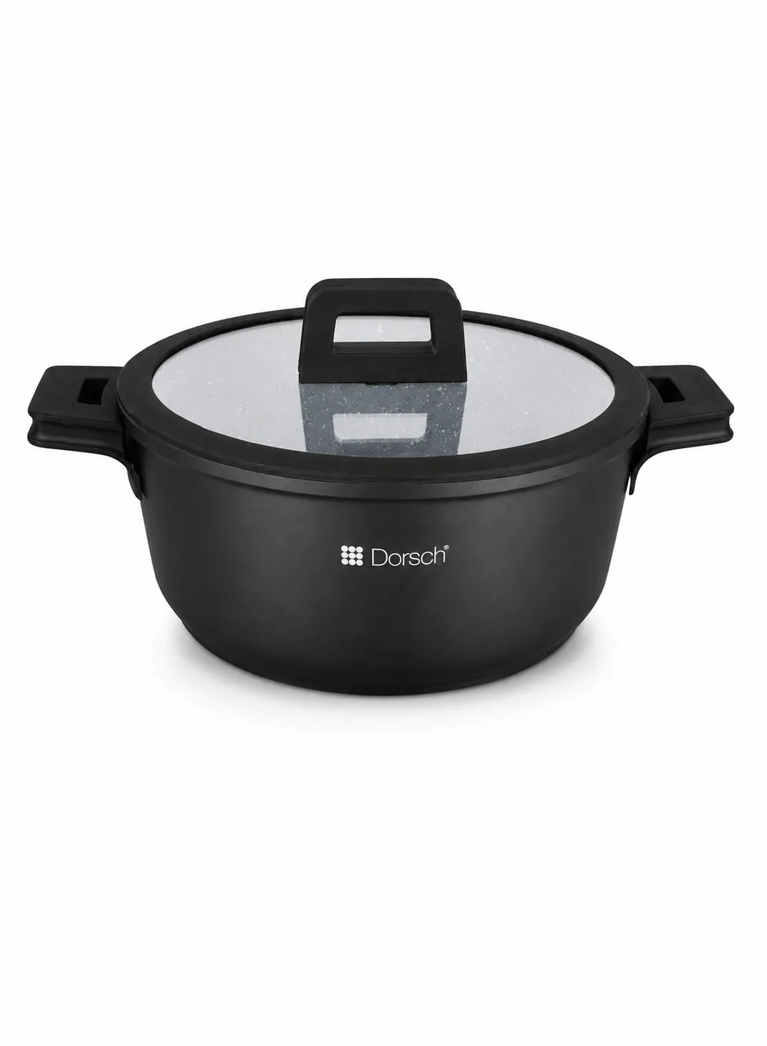Dorsch Casserole Ø28cm – 6.2L | Marble Ceramic Non-Stick with Glass Lid