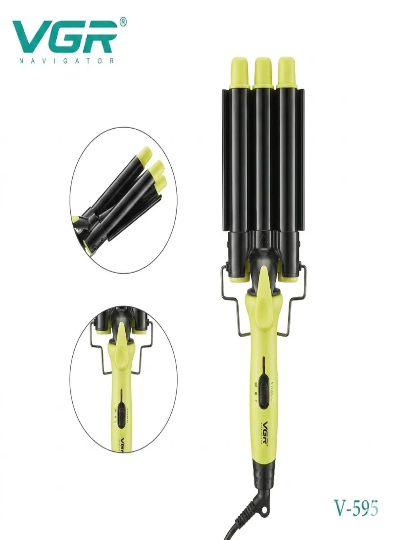 VGR V-595 Professional Salon Wavy Hair Styler – 3 Barrel Curling Iron 2