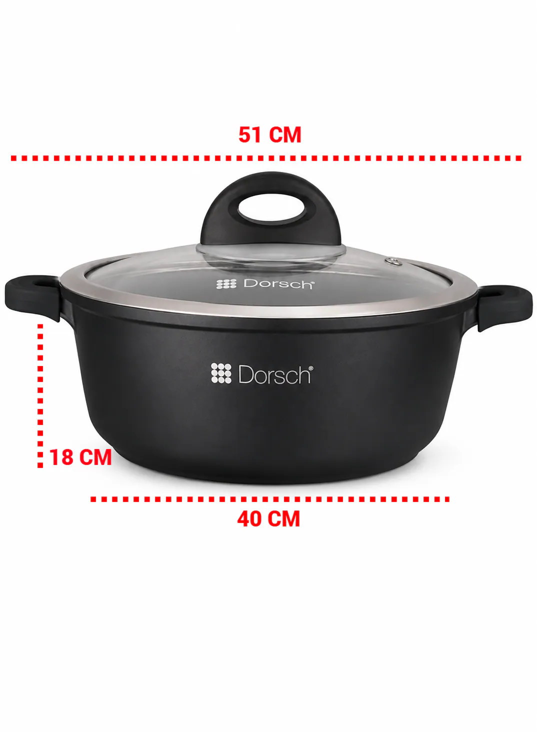 Dorsch Casserole Ø40cm –19L | Marble Ceramic Non-Stick with Glass Lid 3