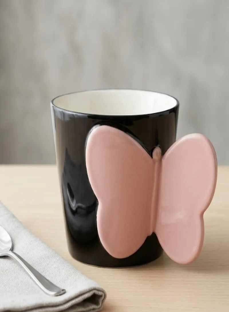 260ml Ceramic Butterfly Mug – Elegant Aesthetic Coffee & Tea Cup with Handle – Stylish Gift Mug for Home & Office Use 2