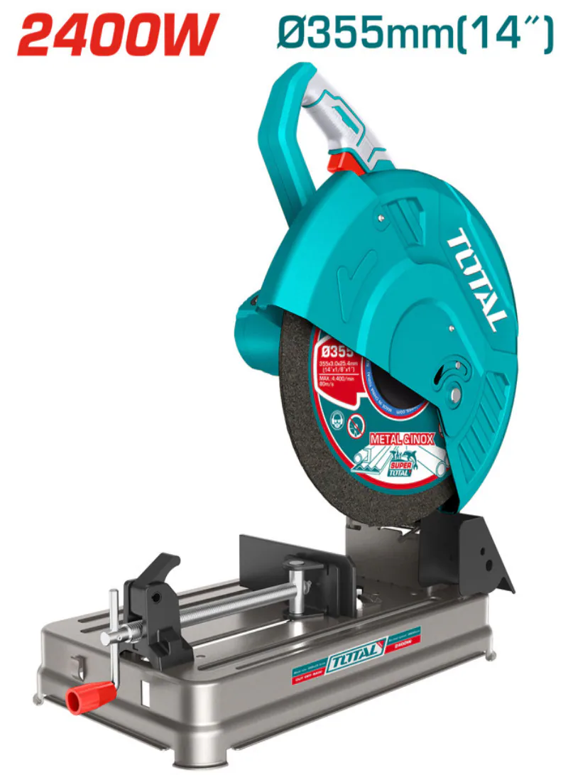 TOTAL 2400W Industrial Metal Cut-Off Saw with 355mm Cutting Disc
