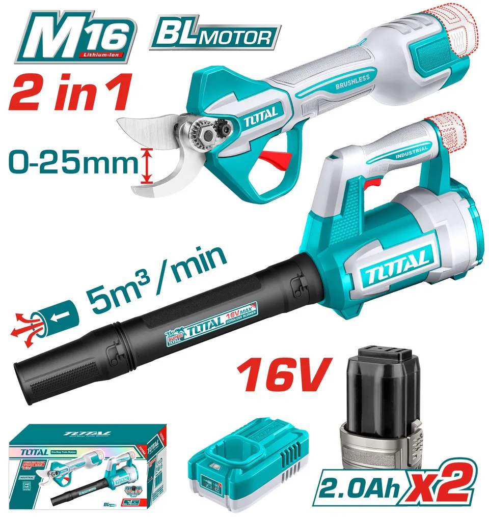  Total 16V Blower + Hedge Trimmer Combo Kit (Cordless)