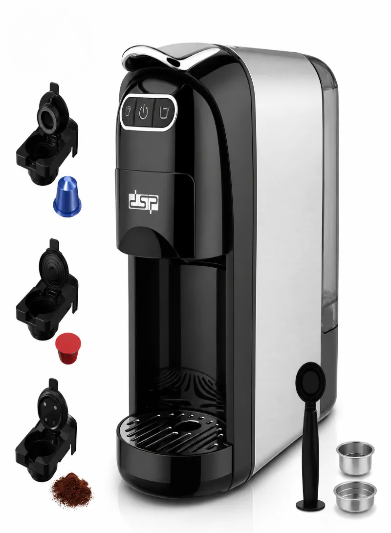 DSP KA3118 3-in-1 Capsule Coffee Machine – 20 Bar Semi-Automatic Portable Coffee Maker with 1.5L Water Tank