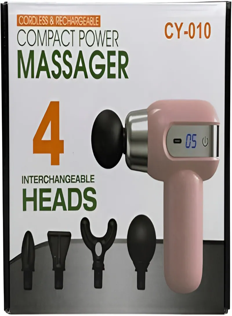 Cordless & Rechargeable Compact Power Massager CY-010 with 4 Interchangeable Heads 3