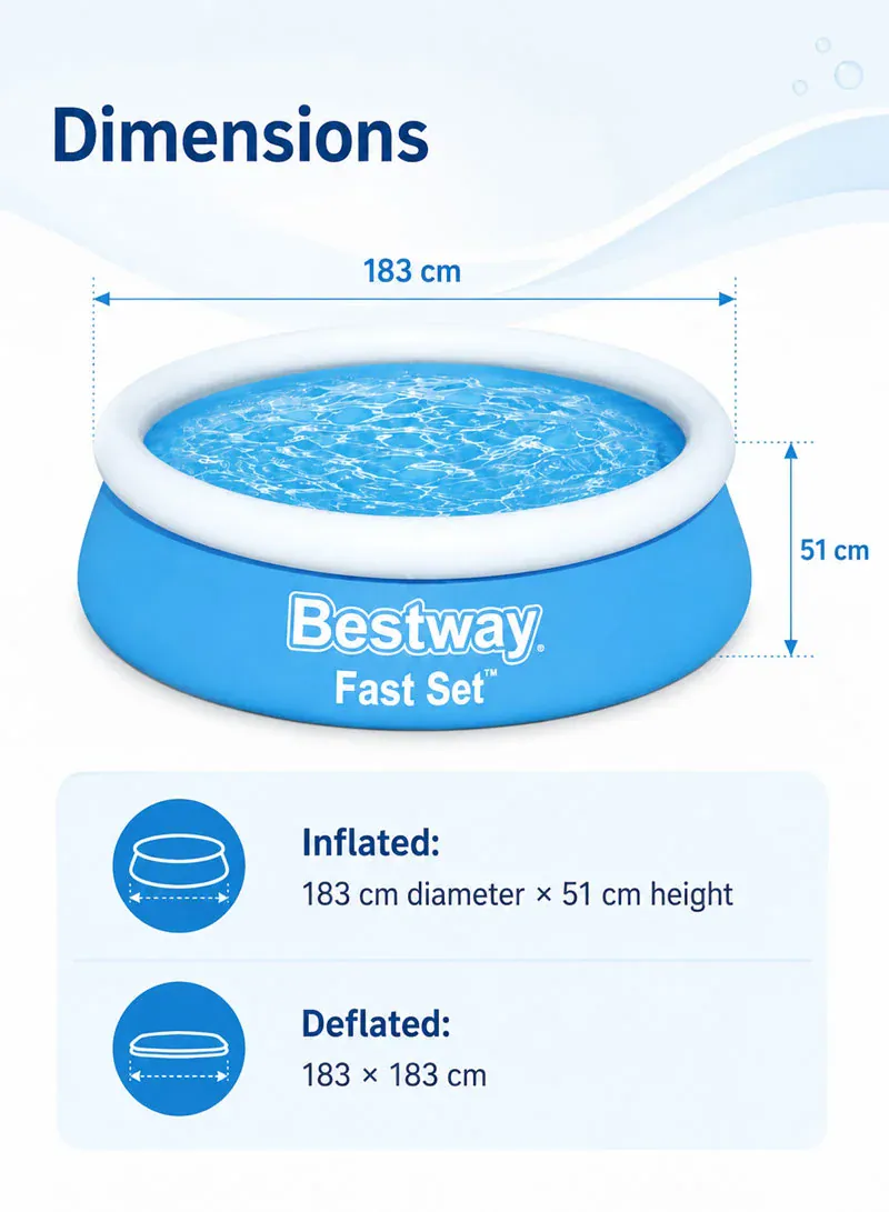 Bestway Fast Set Fill & Rise Pool 1.83m × 51cm – Model 57392 2