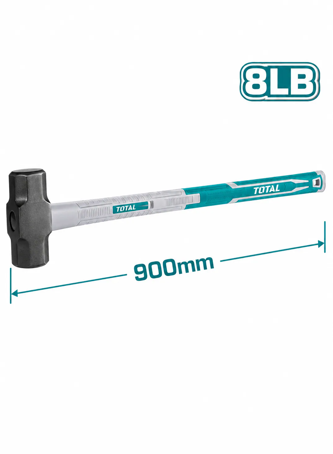 TOTAL 8LB Sledge Hammer with Fiberglass Handle – 3.6kg