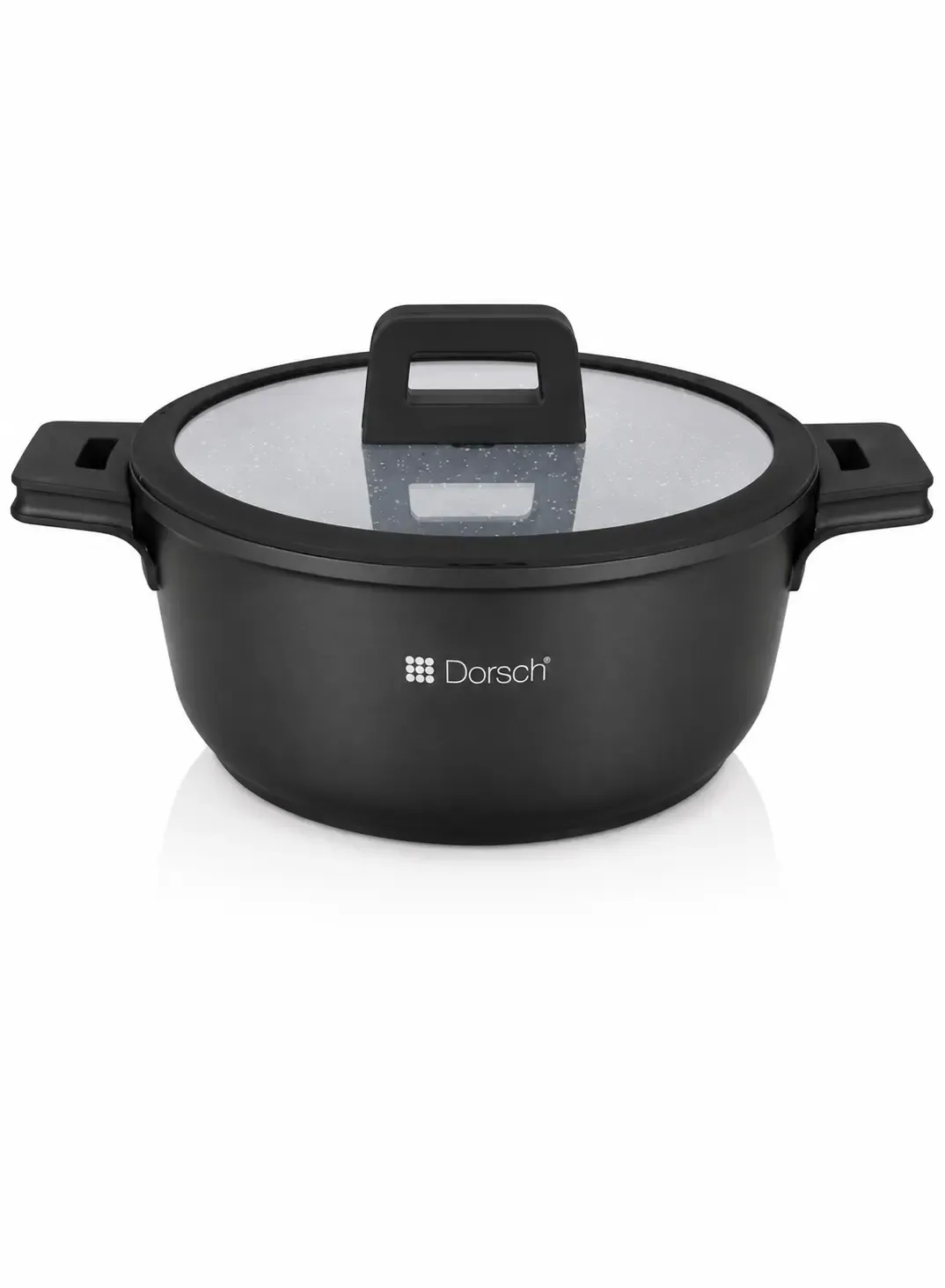 Dorsch Casserole Ø30cm –8.1L | Marble Ceramic Non-Stick with Glass Lid
