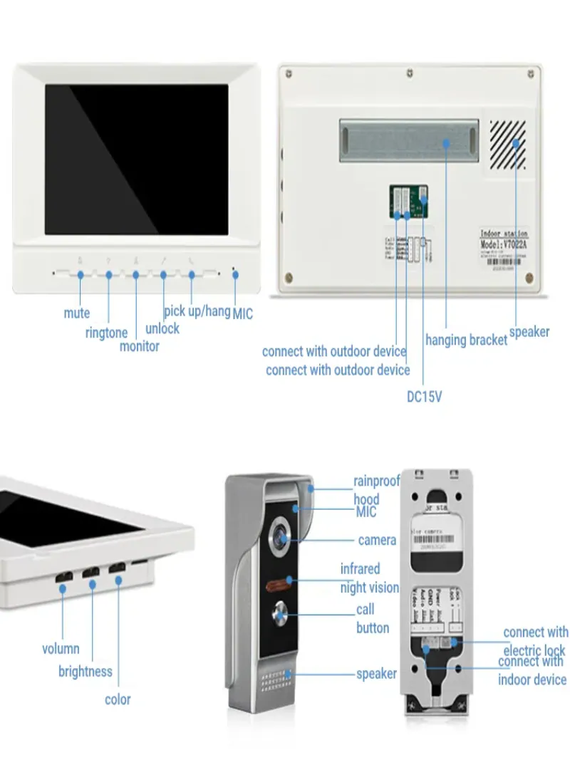 High Quality Color Video Door Intercom System – 2-Way Video Interphone with RFID Unlocking & App Contro 3