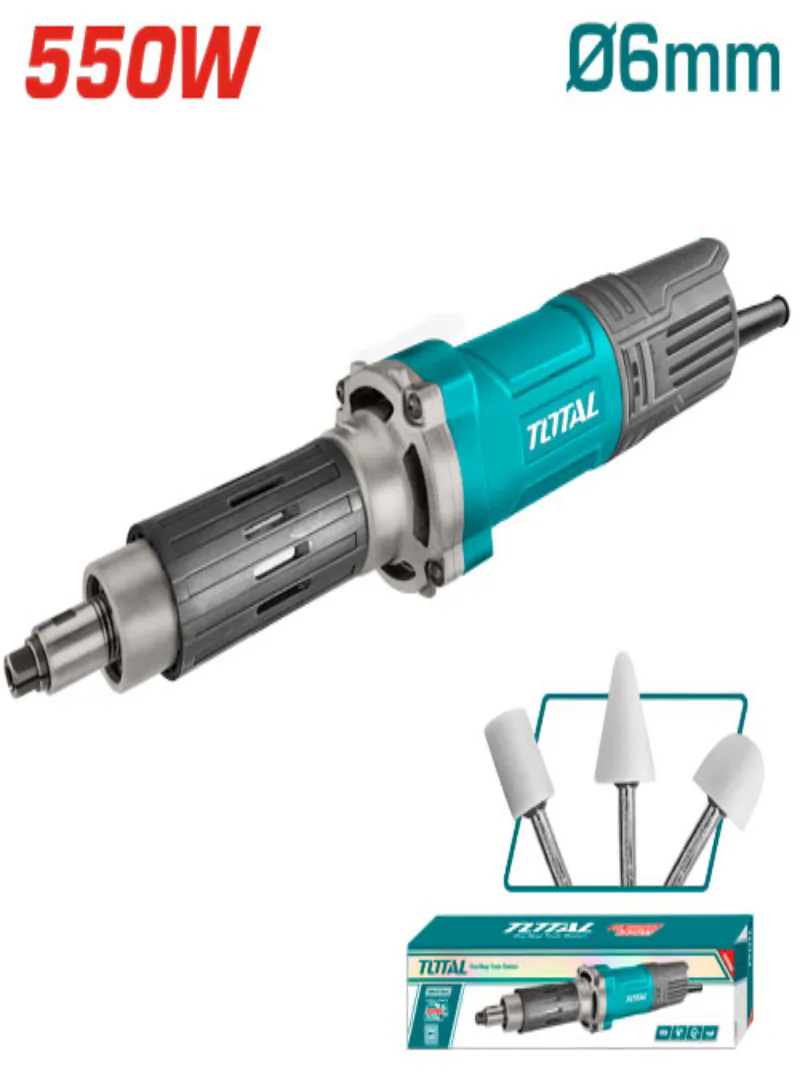TOTAL 550W Industrial Die Grinder – High-Speed Drilling & Grinding Tool with 6mm Collet
