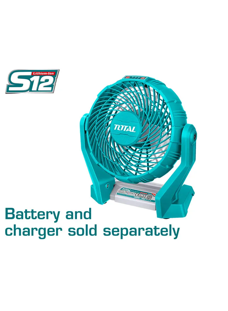 Total 7'' 12V Lithium-ion Fan TFALI1207 (L17 × W27 × H30 cm) 2