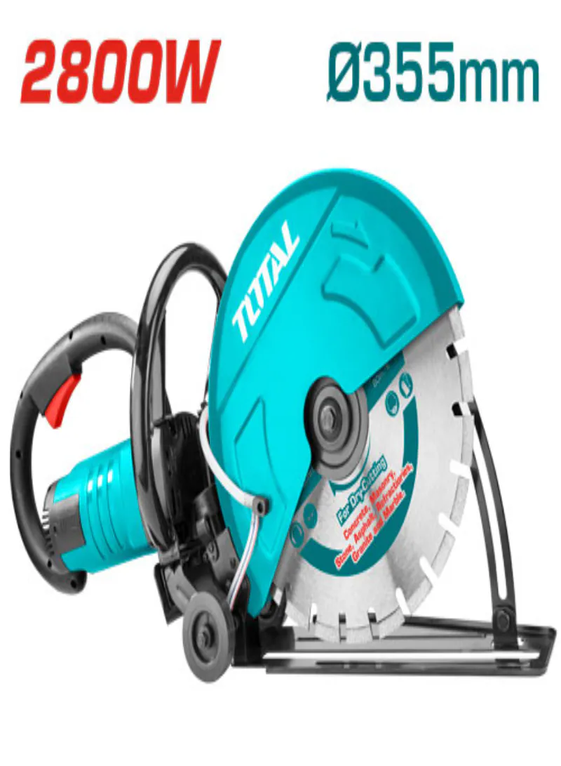 TOTAL 2800W 14" Floor Saw – Concrete & Stone Cutting Saw with Wheels
