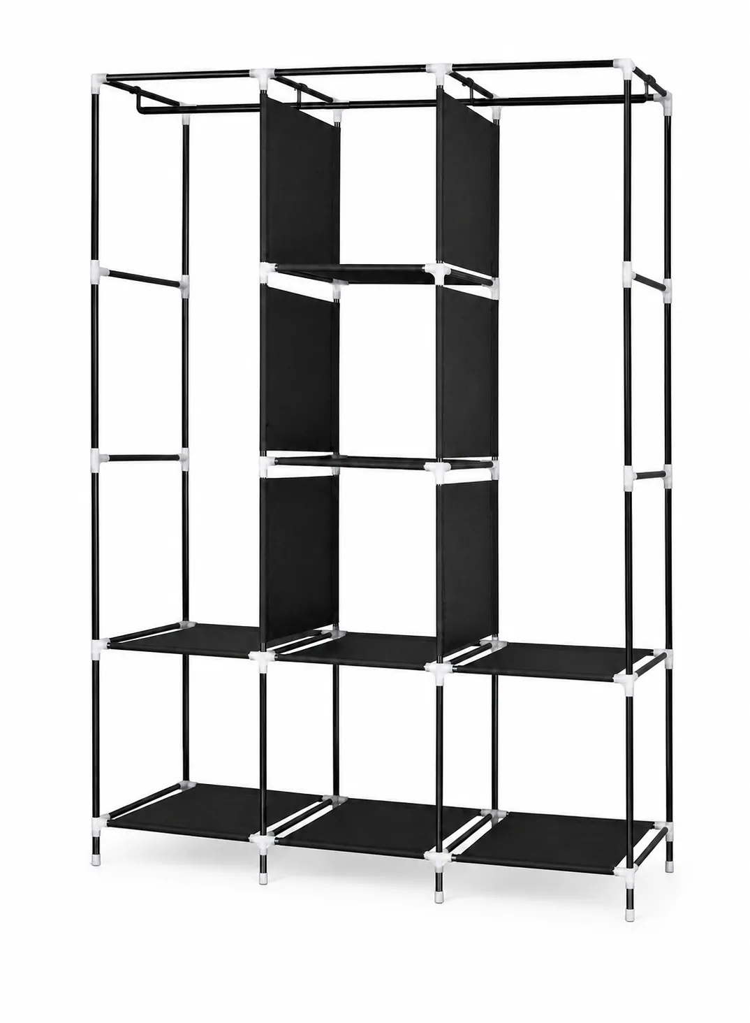 Portable Double Wardrobe with Non-Woven Fabric Cover & 8 Shelves – 130 × 45 × 175 cm | Model 88130 5