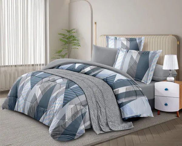 -5 🛏️ طقم غطاء فخم – 7 / 6 قطع (مزيج قطن)