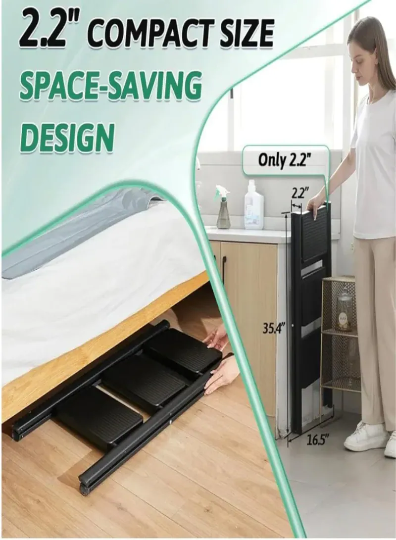 3 Step Folding Ladder with Anti-Slip Wide Pedals 4
