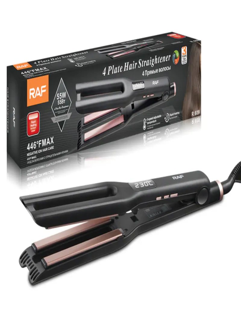 RAF R.609 Grooming Kit – 4-Plate Hair Straightener