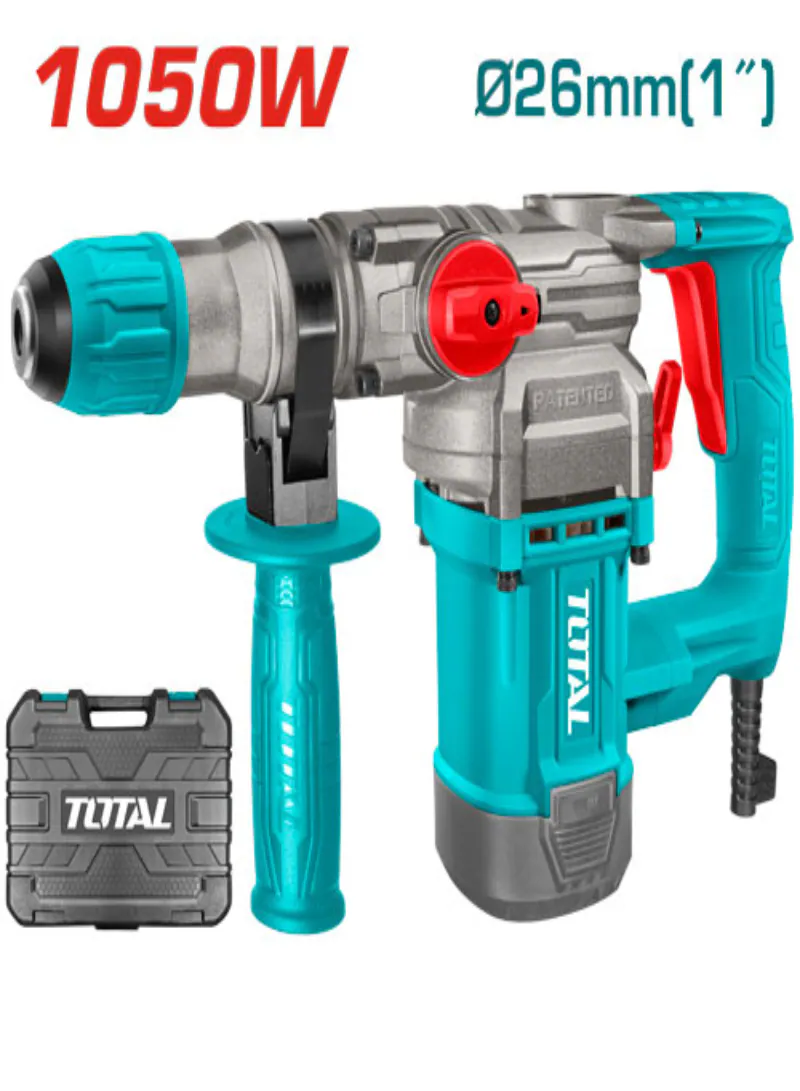 TOTAL SDS Plus Rotary Hammer Drill 1050W – 26mm Drill & Demolition Hammer with 4.5J Impact Energy
