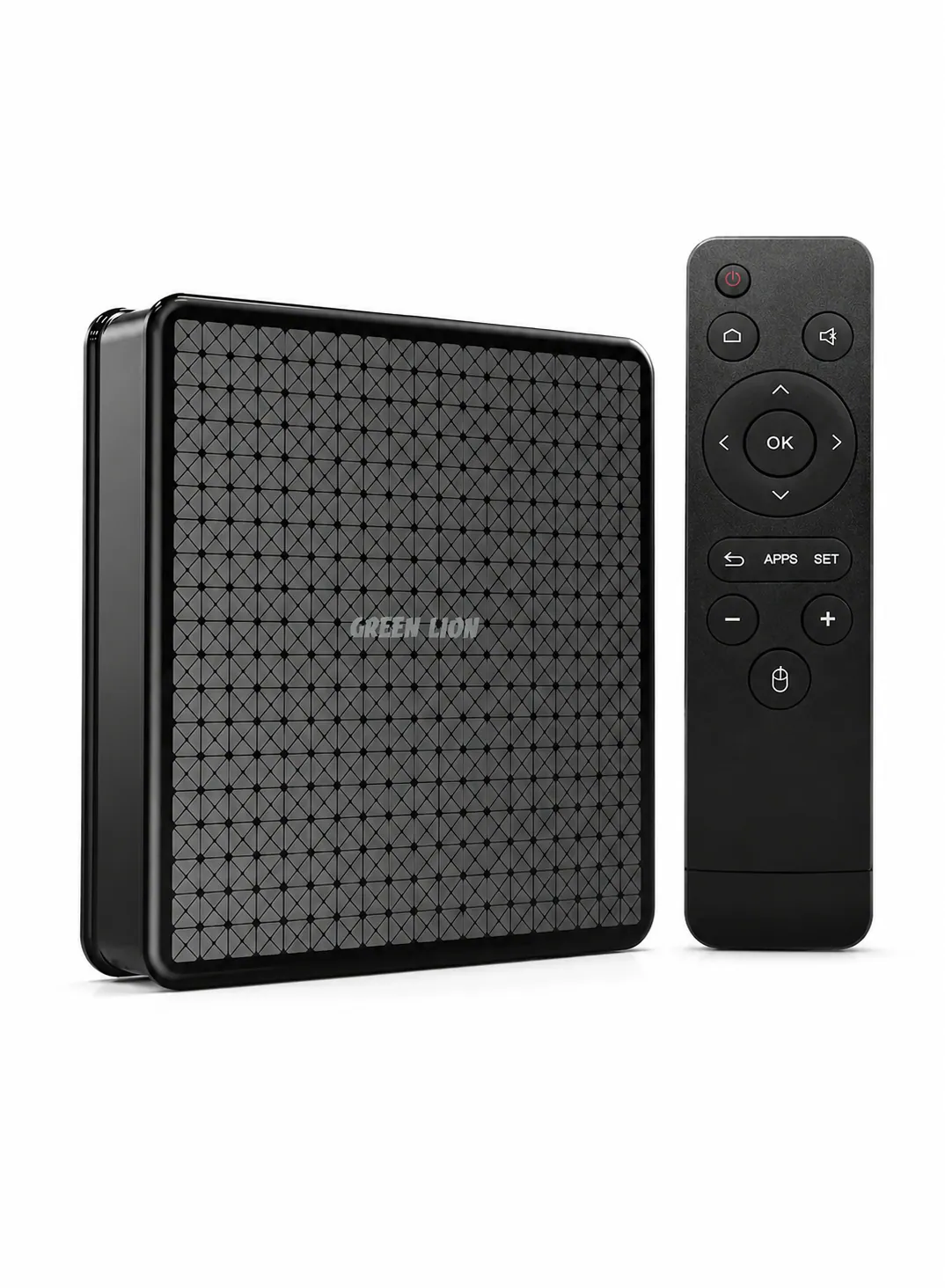 Green Lion Android TV Box 4K 2GB/16GB with Remote Control – Black