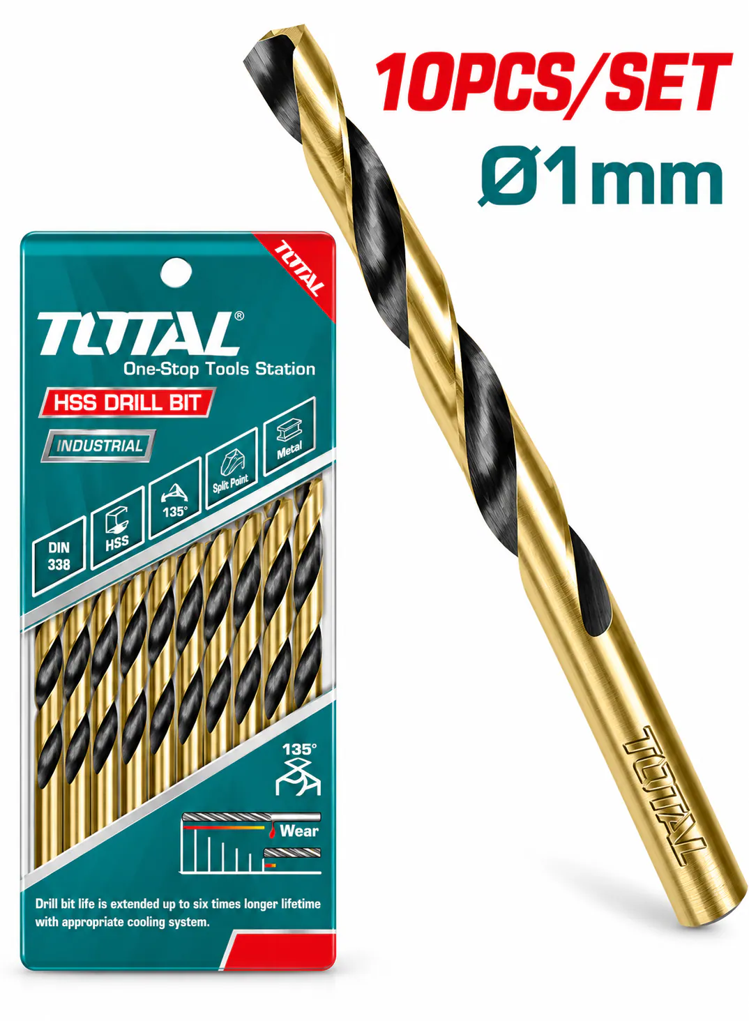 TOTAL HSS Metal Drill Bit – 1.0 mm