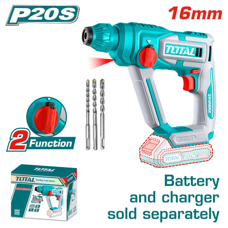 Total 20V SDS Rotary Hammer 16mm (Tool Only)