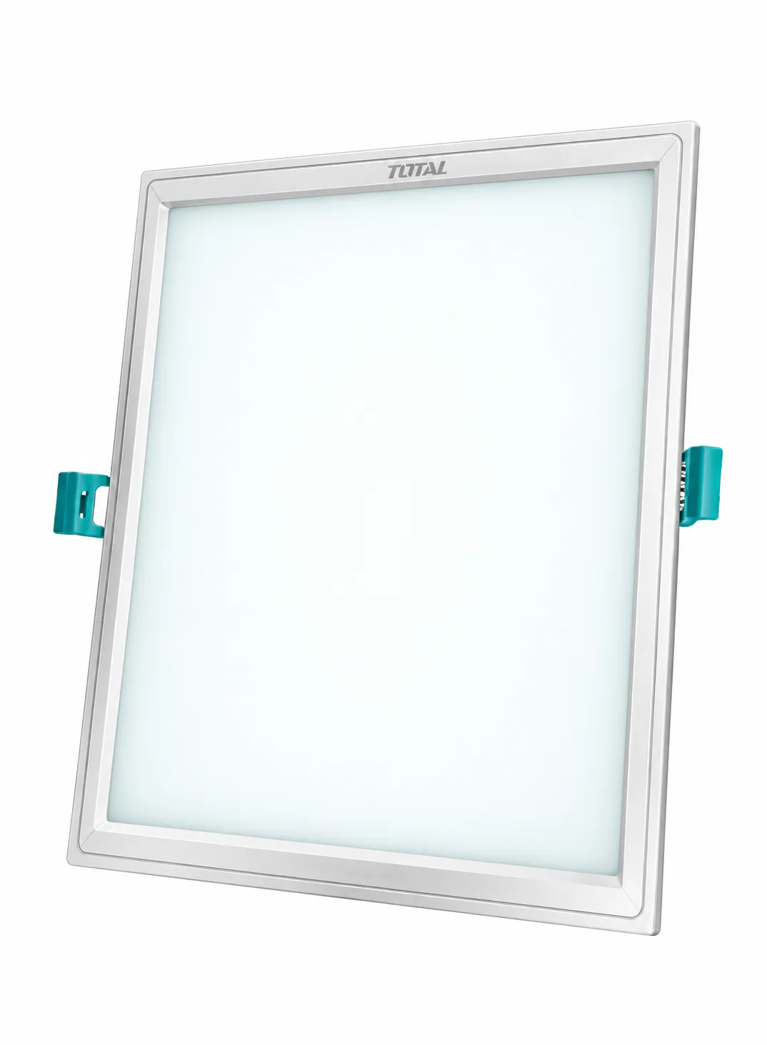 TOTAL 24W Square Recessed LED Panel Light – 195–200mm Cut-Out Size – White Frame – Slim Ceiling Light – Energy-Saving LED Downlight